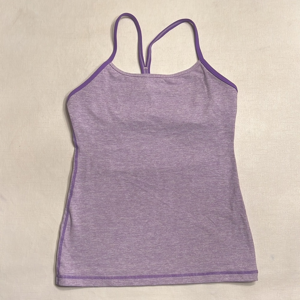 🍋 Lululemon Purple Mini Stripe Flow Y Back Tank